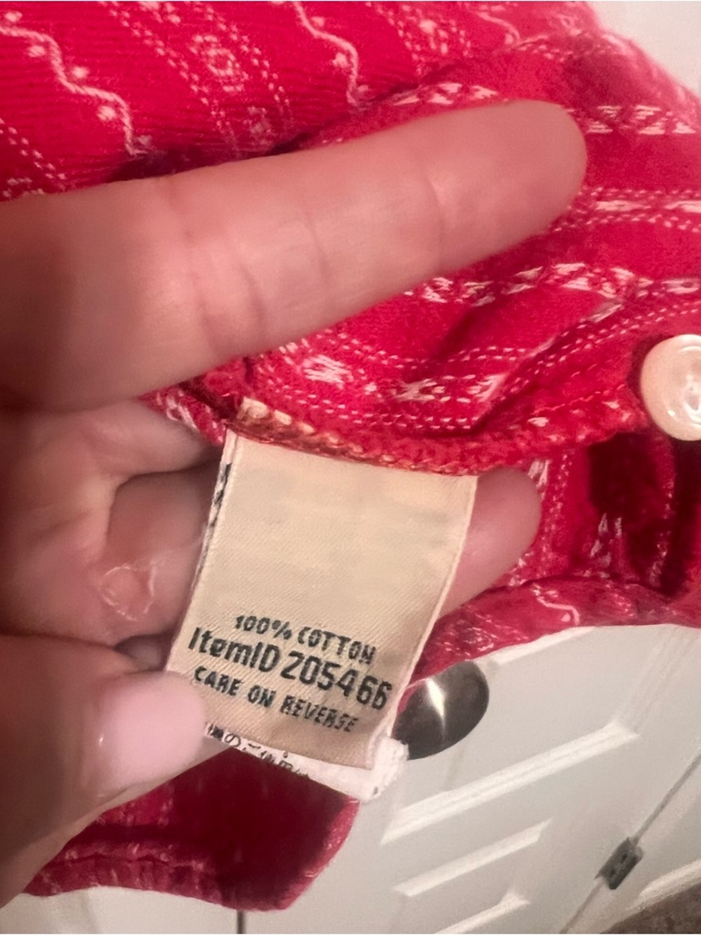 LL Bean Dobby Nightgown Flannel Red Pintuck Prairie Cottagecore - Picture 4 of 9